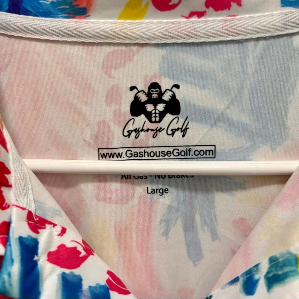 Gashouse Golf Graphic Pop Colorful Stretch Golf Club Shirt NWT - Picture 5 of 6
